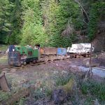 Locomotive line-up outside the mine