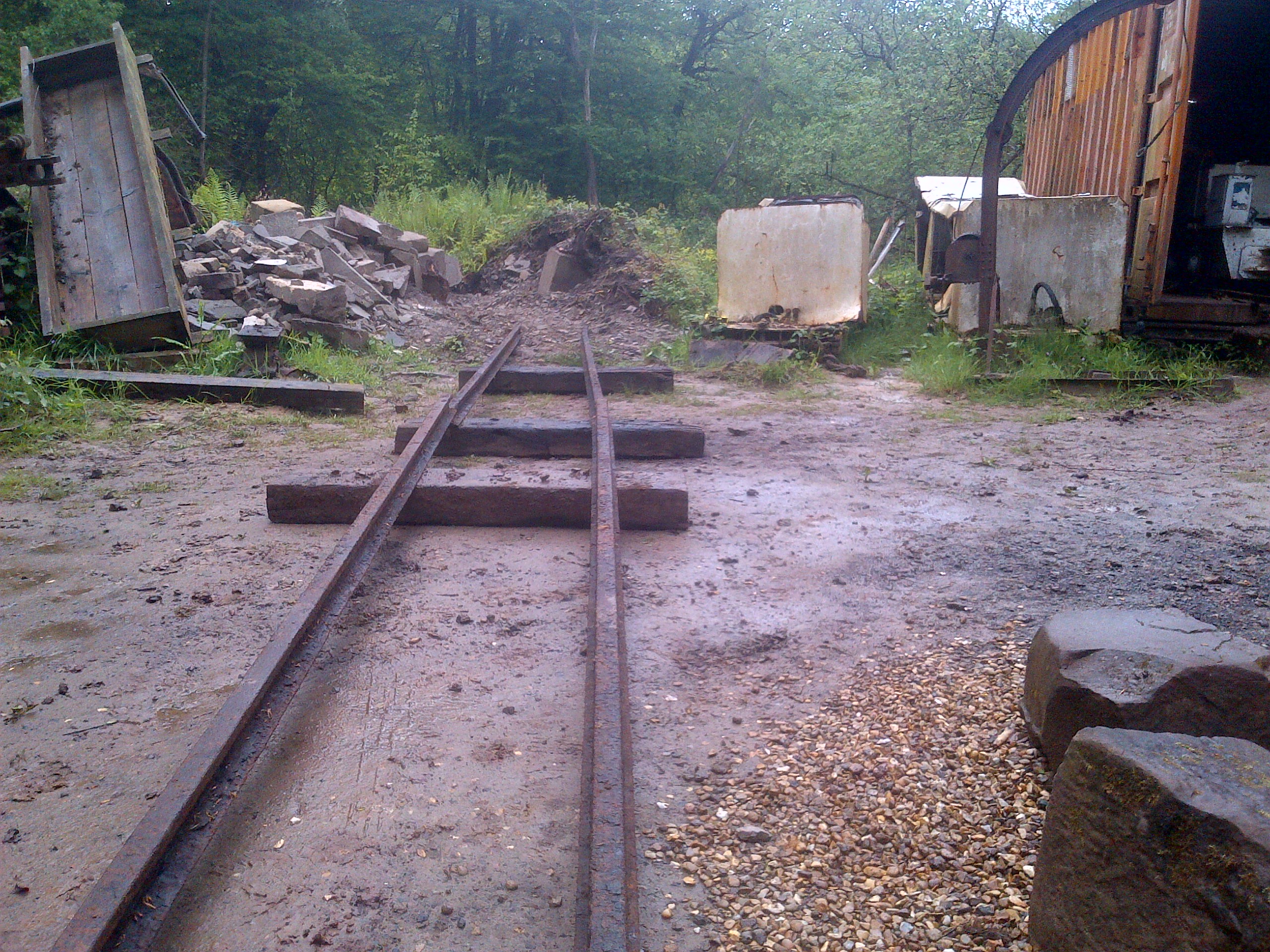 Temporary track under construction