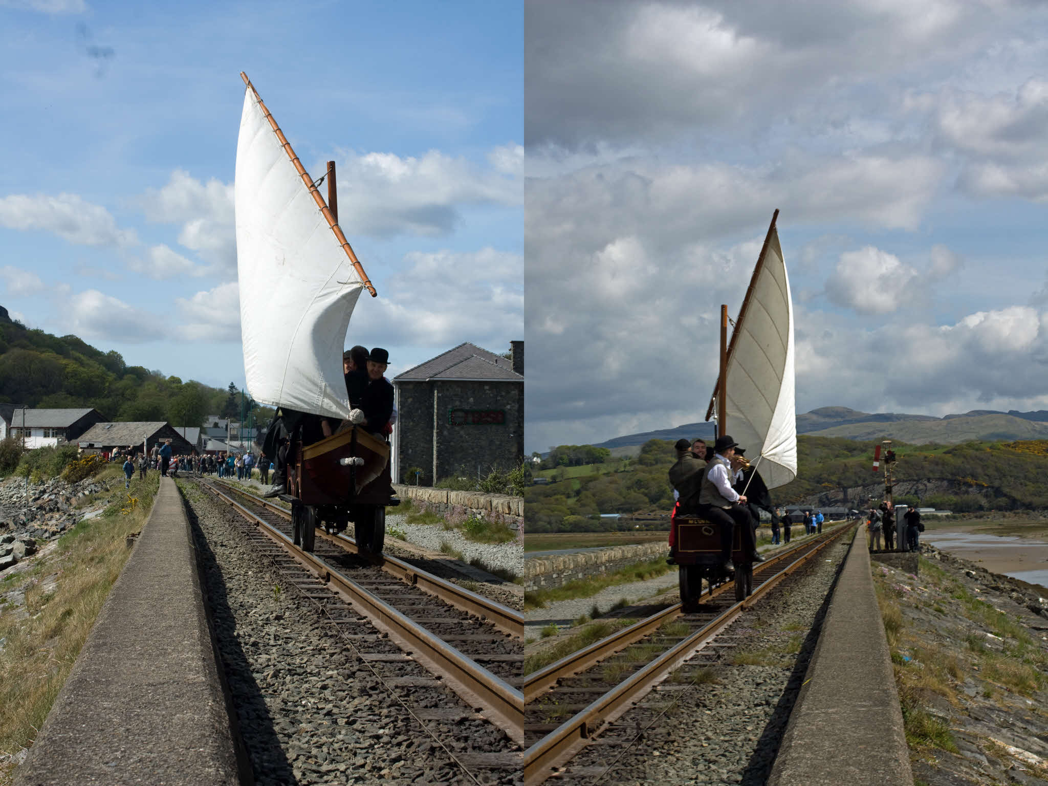 Spooner's Boat — a sail-powered rail vehicle.