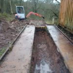 Levelling the top of the mine tip