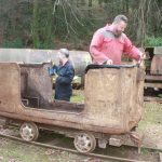 Manrider tub wagon being painted