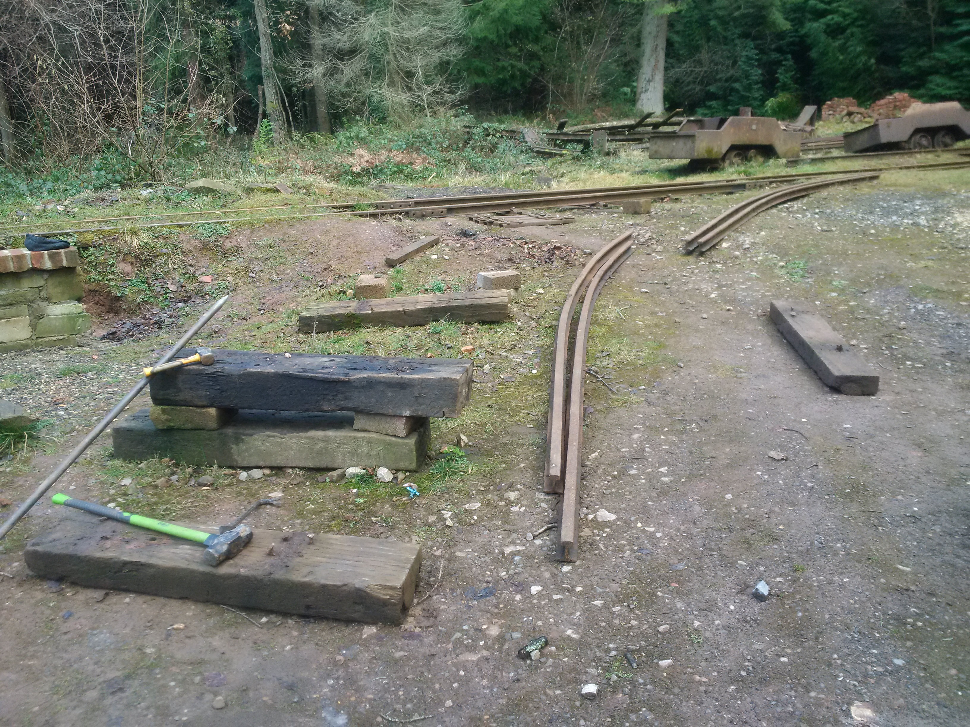 Temporary track dismantled