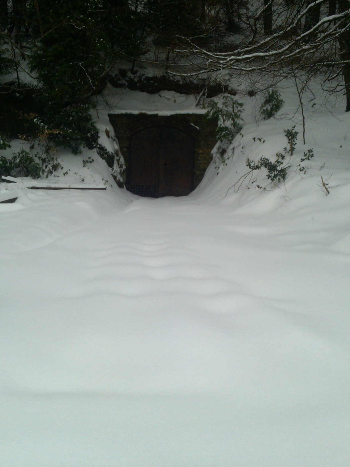 Mine entrance in the snow