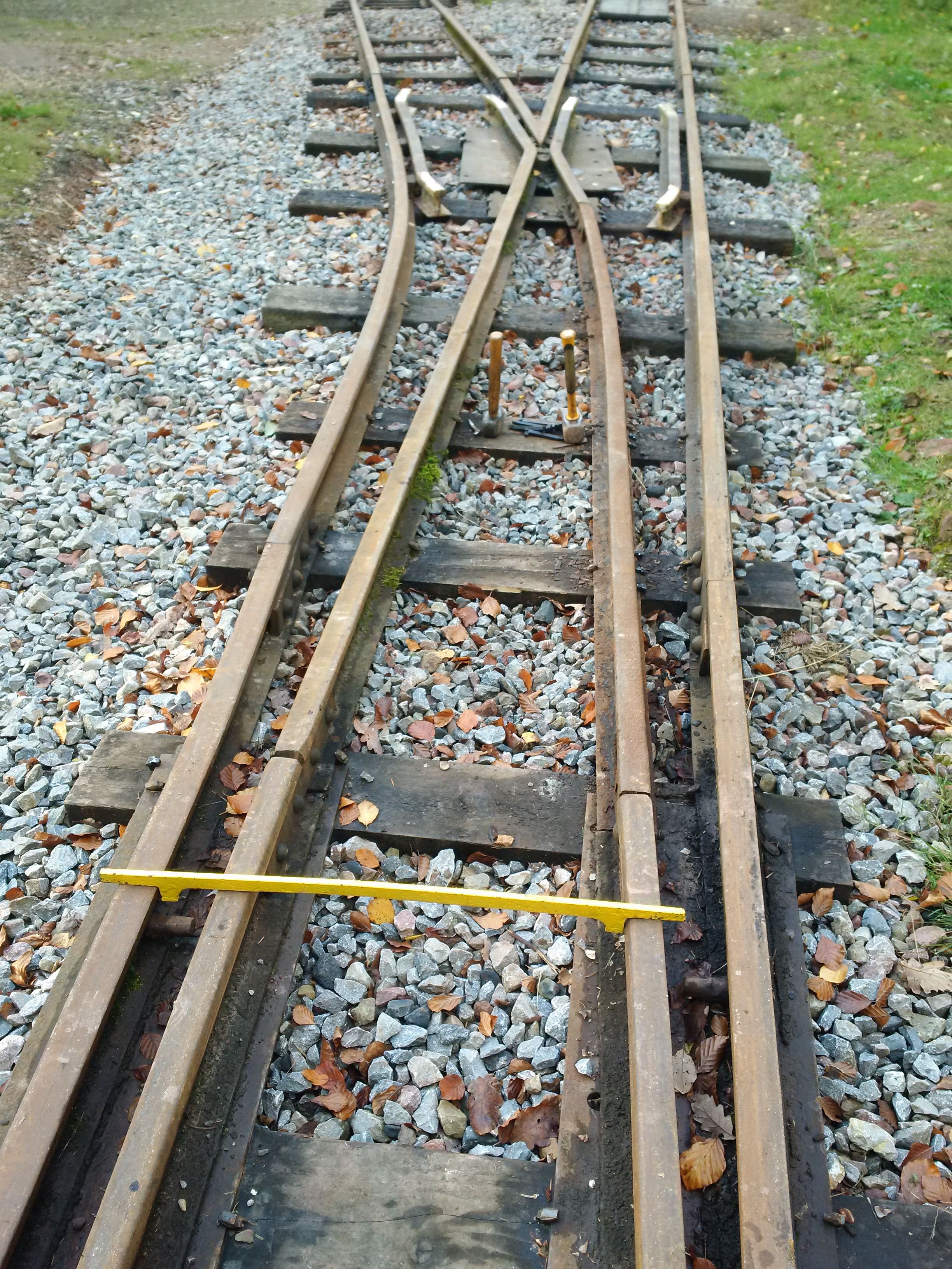 Track gauged ready for welding