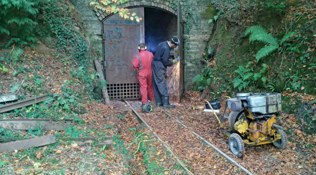 Mine doors under repair